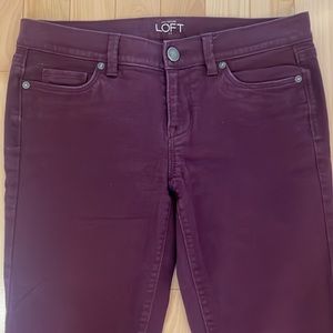 Loft Modern Skinny Burgundy Jeans